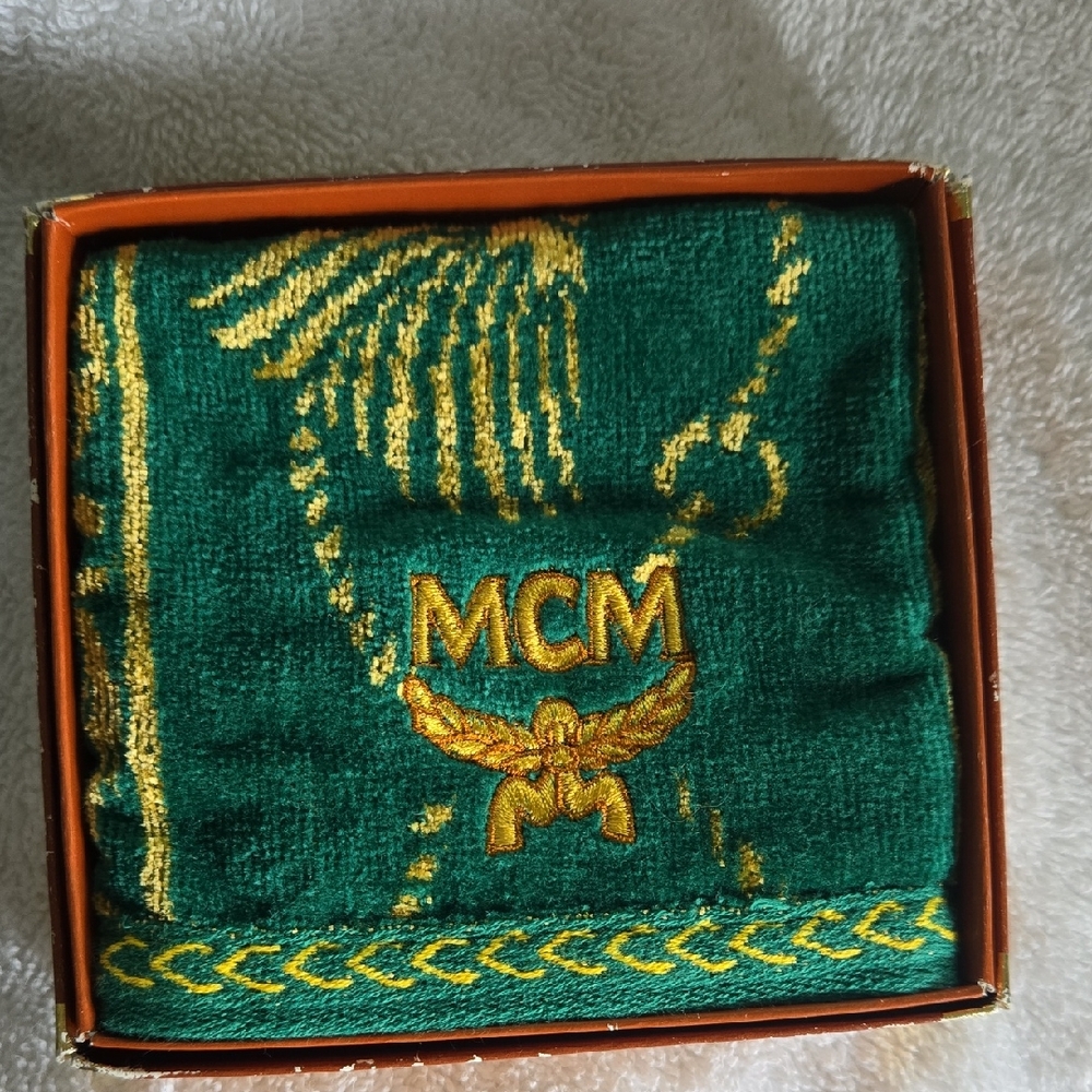 MCM Green and Gold Washcloth NIB